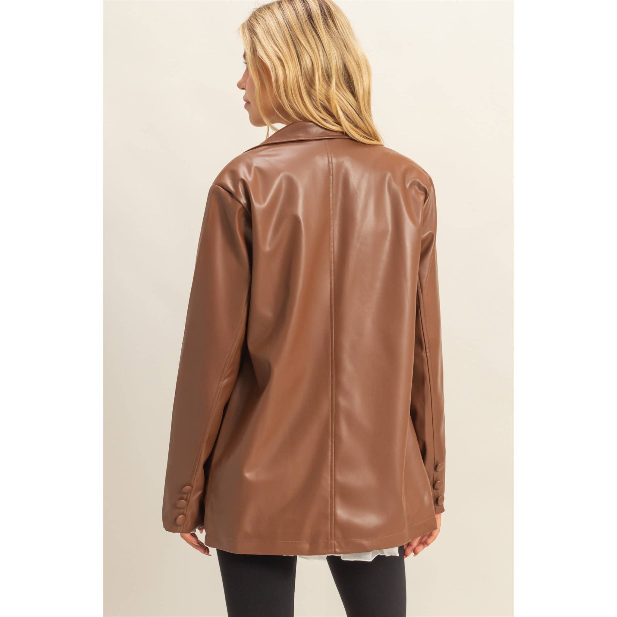 Katherine Faux Leather Blazer