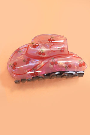 Cherry Cowgirl Hat Claw Clip