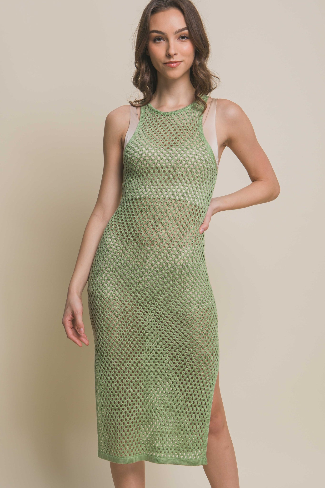 Elaina Crochet Midi Dress