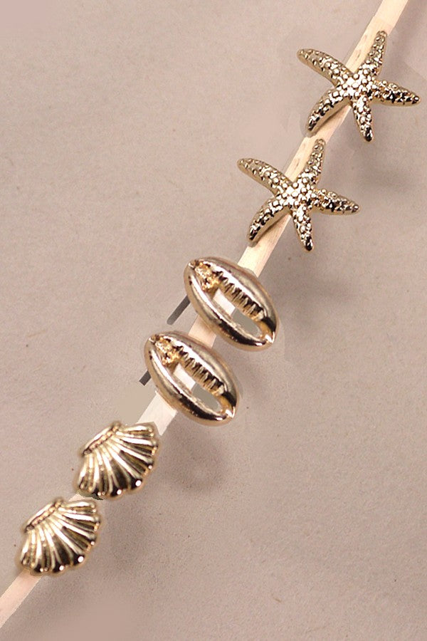 Seashell Stud Trio