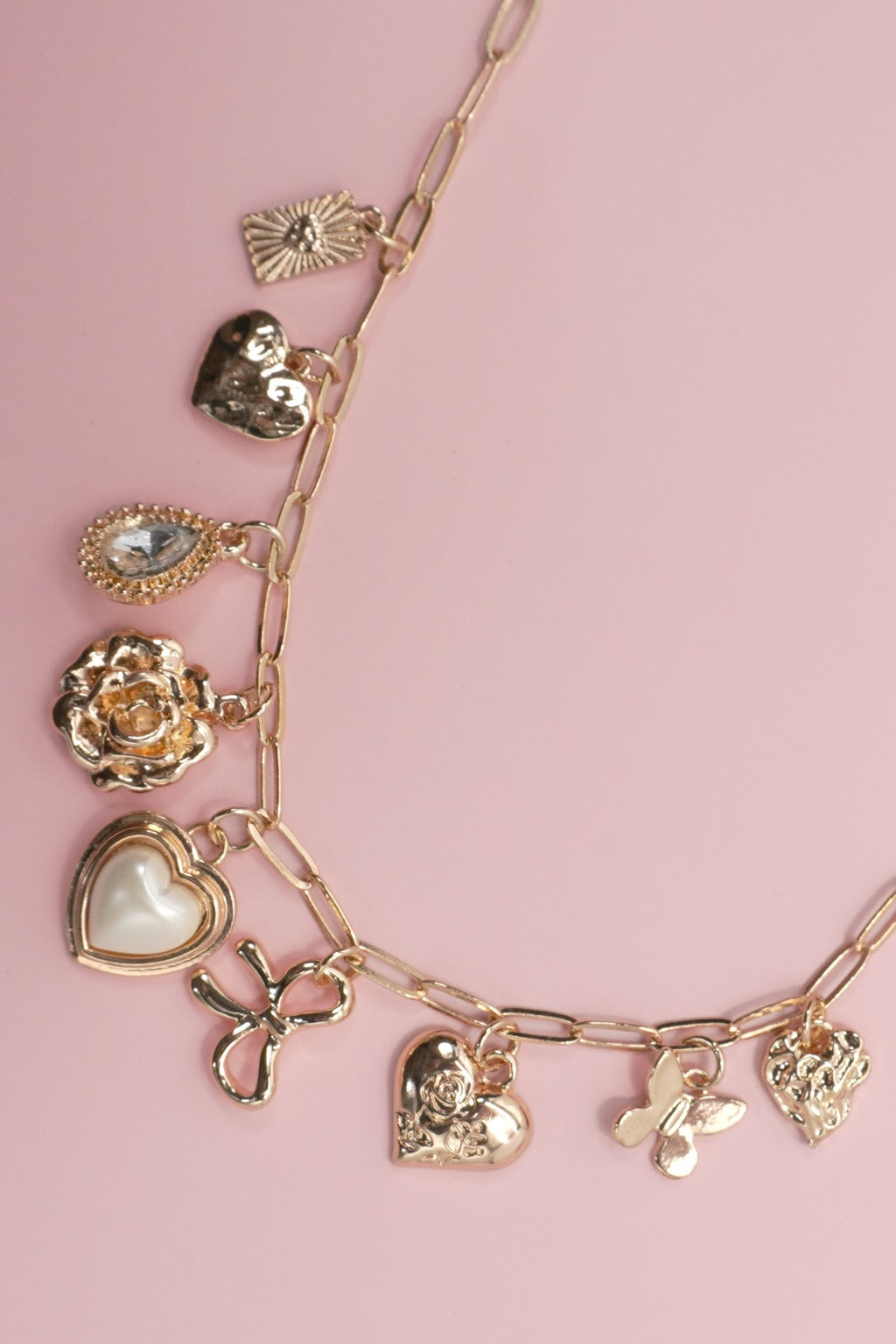 Charm Bow Heart Necklace