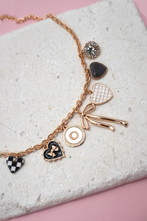 Charm Checker Bow Rhinestone