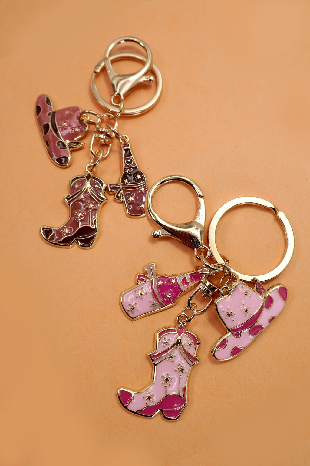 Western Boot Hat Wine Bag Keychain