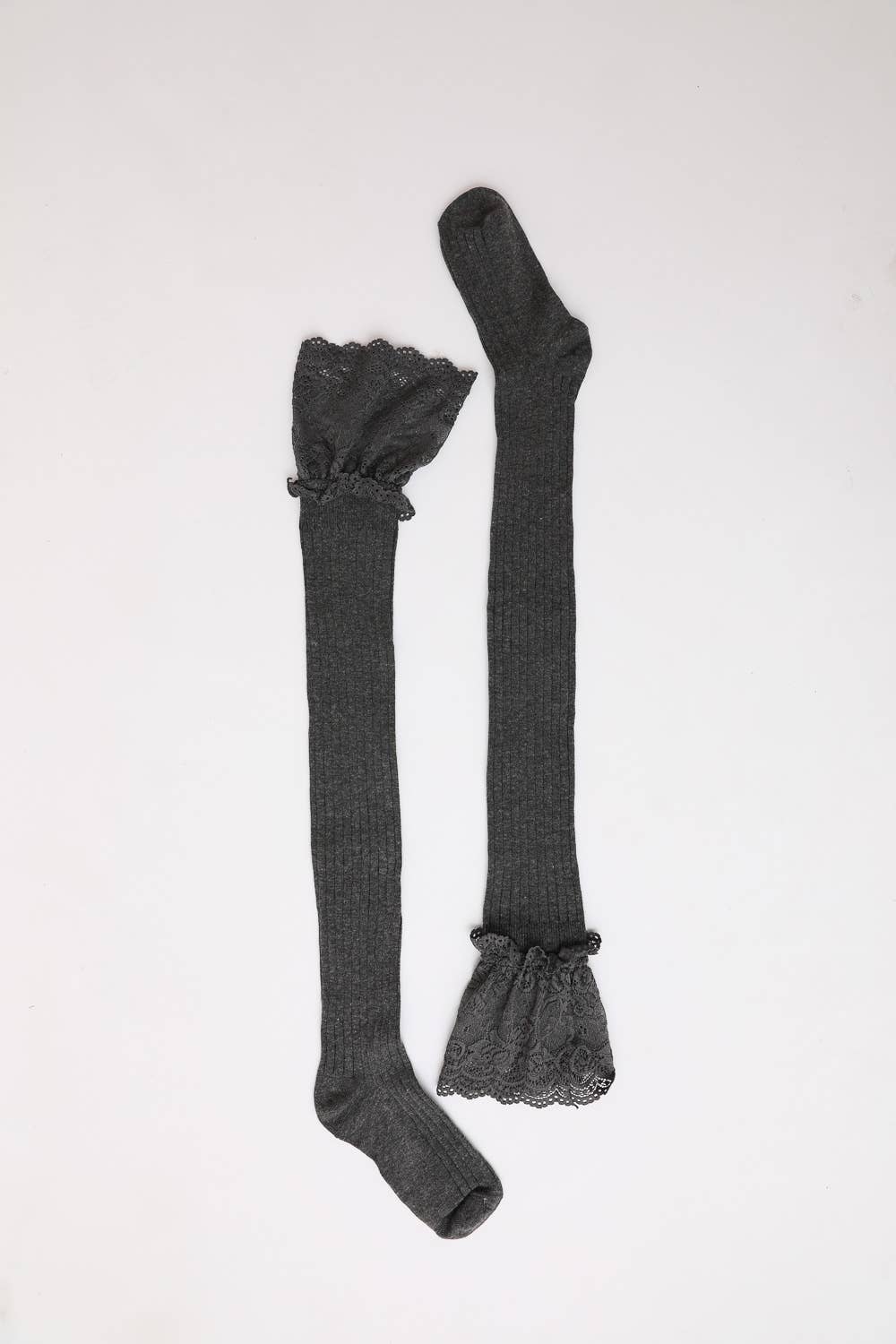 Lace Trimmed Knee-High Socks