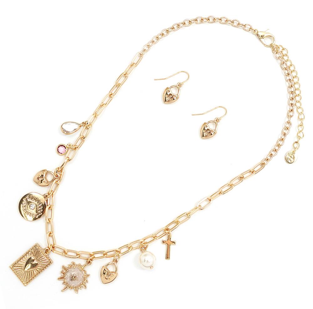 Charmed Necklace Set W/Earrings