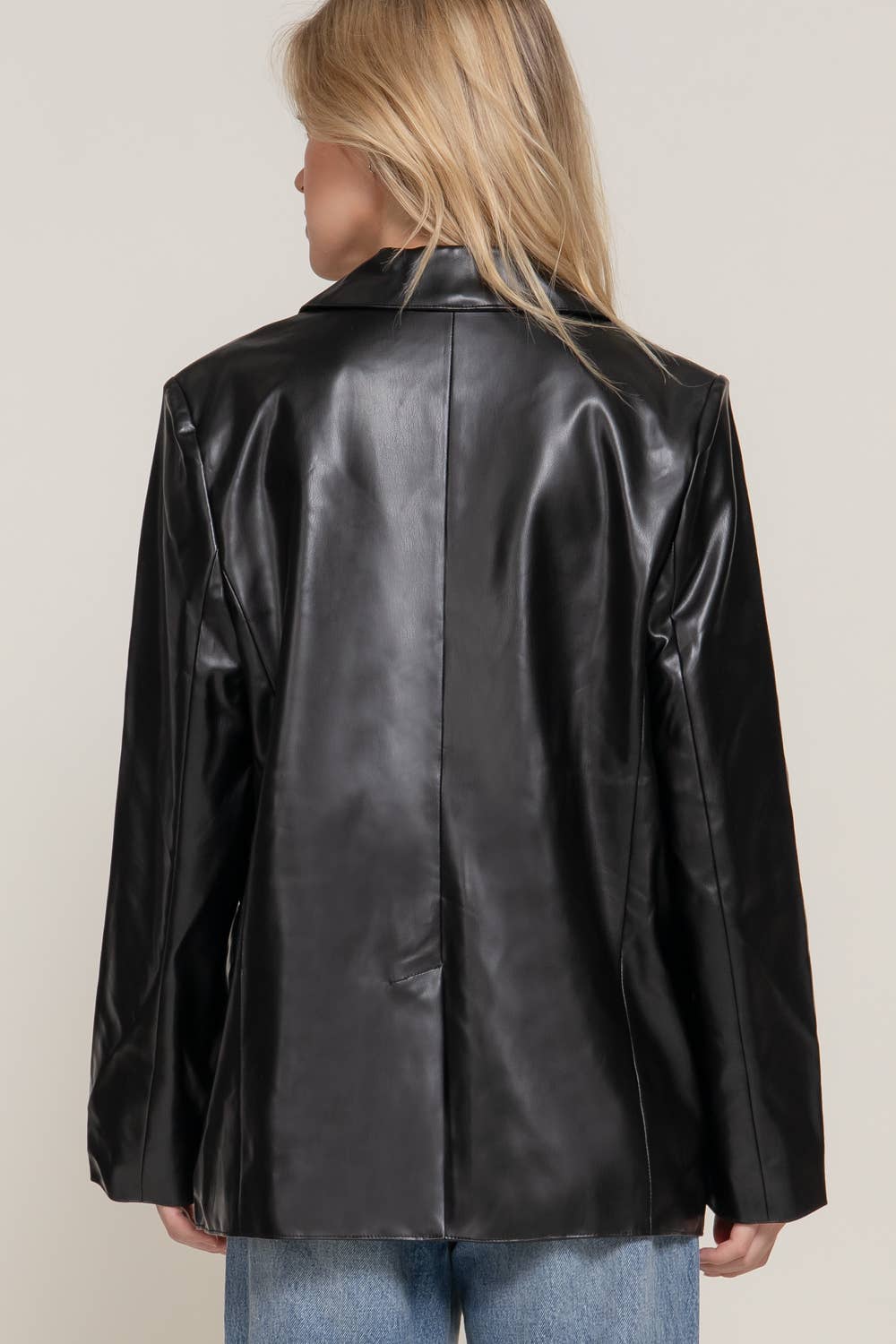 Elodie Faux Leather Blazer