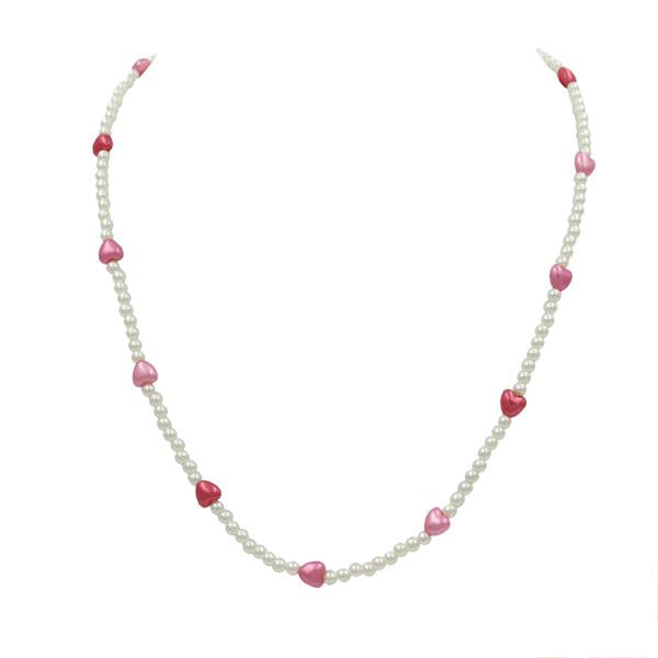 Pearl Hearts Necklace W/Earrings
